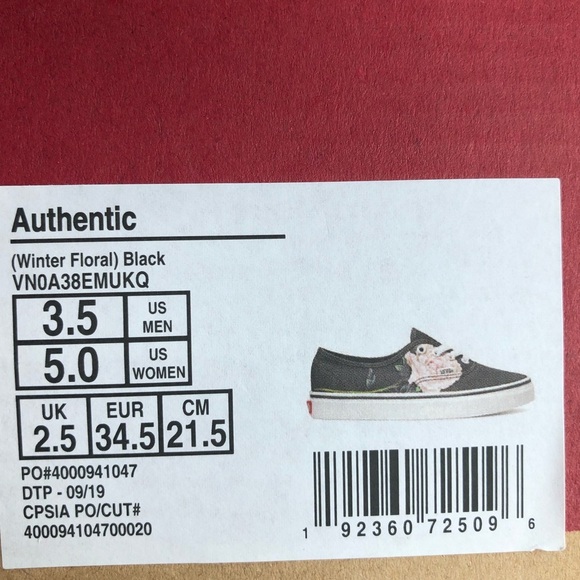 Vans Authentic Winter Floral NWT - Picture 8 of 8